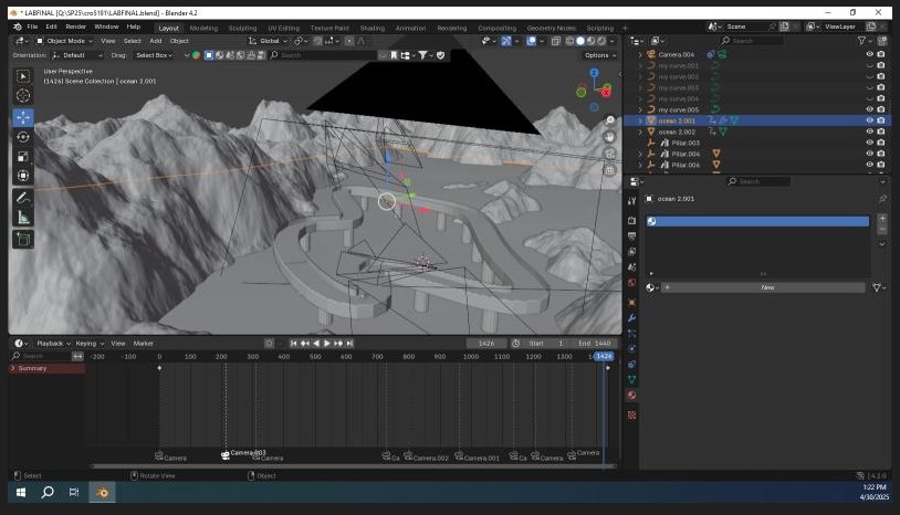 photo of lanscape in blender program